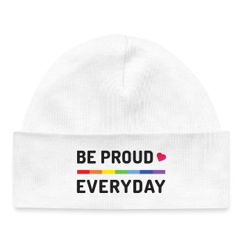LGBT Pride Month - Be Proud Everyday - Baby Organic Beanie - white - Front