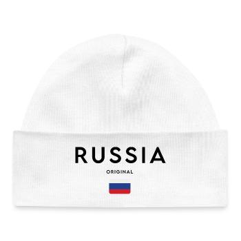 Russian pride, minimalist sleek design - Baby Organic Beanie - white - Front