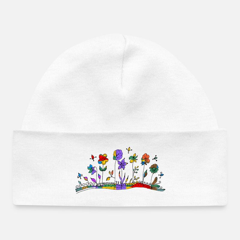 Fleur - Bonnet bébé bio - blanc