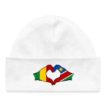 Mali Nairobi Flagge Hände Herz - Baby Organic Mütze - Weiß - Vorne
