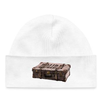 Adventure suitcase with explorer design - Baby Organic Beanie - white - Front