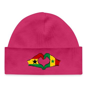 Ghana Senegal Flagge Hände Herzform - Baby Organic Mütze - Weiß - Vorne