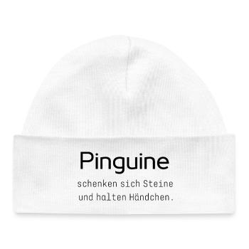Science Snack: Pinguine schenken sich Steine - Baby Organic Mütze - Weiß - Vorne