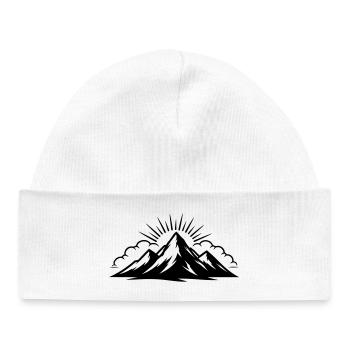 Montagnes Nuages Sommets - Bonnet bébé bio - blanc - Devant