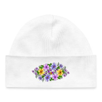 Blumen - Baby Organic Mütze - Weiß - Vorne