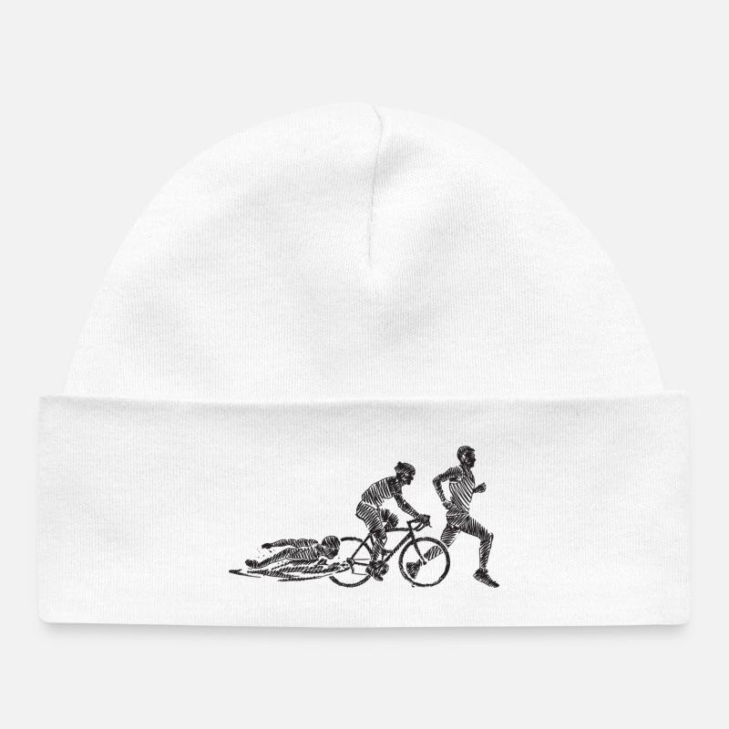 Circuit des Zombies Cyclistes - Bonnet bébé bio - blanc