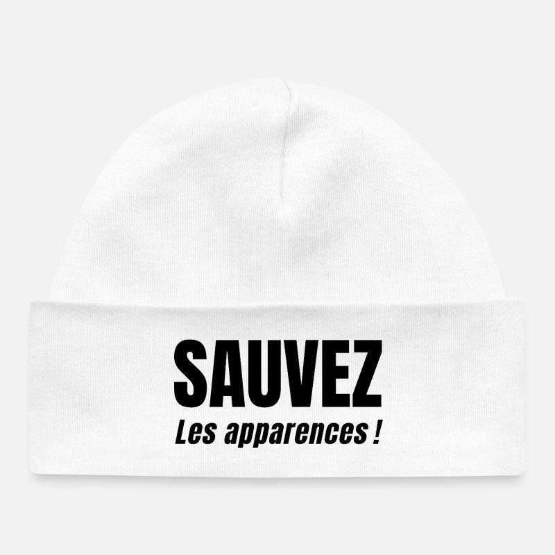SAVE APPEARANCES! - Baby Organic Beanie - white