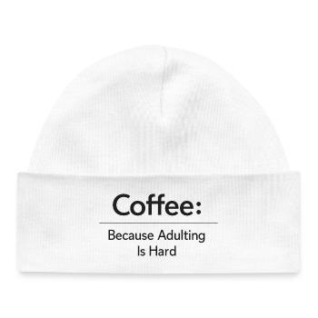 Coffee Because Murder Is Wrong - Baby Organic Beanie - white - Front