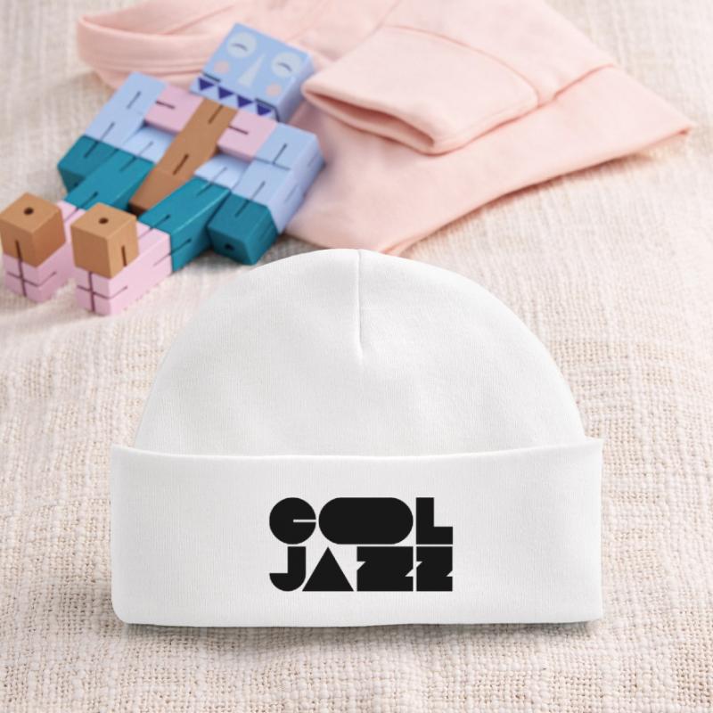 Bold cool jazz logo design Baby Organic Beanie