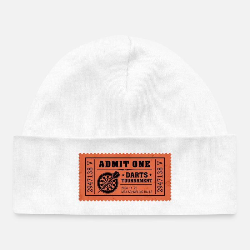 Billet pour le tournoi de fléchettes 2024 - Bonnet bébé bio - blanc