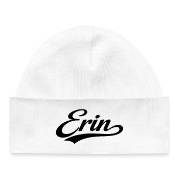 Erin name first last family gifts  - Baby Organic Beanie - white - Front