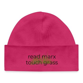 Lisez Marx, touchez l’herbe - Bonnet bébé bio - blanc - Devant