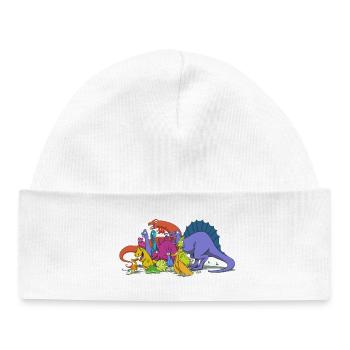 Dinosaurs are all friends - Bonnet bébé bio - blanc - Devant
