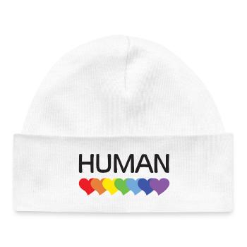 LGBTQ-Pride-Monat – Wir sind alle Menschen - Baby Organic Mütze - Weiß - Vorne