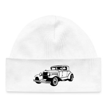 Classic Car - Baby Organic Beanie - white - Front