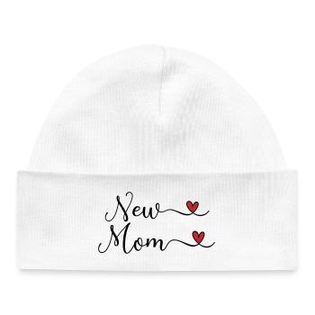 new mom - Baby Organic Beanie - white - Front
