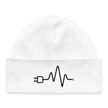 Elektriker EKG Stecker Kabel Herzschlag - Baby Organic Mütze - Weiß - Vorne