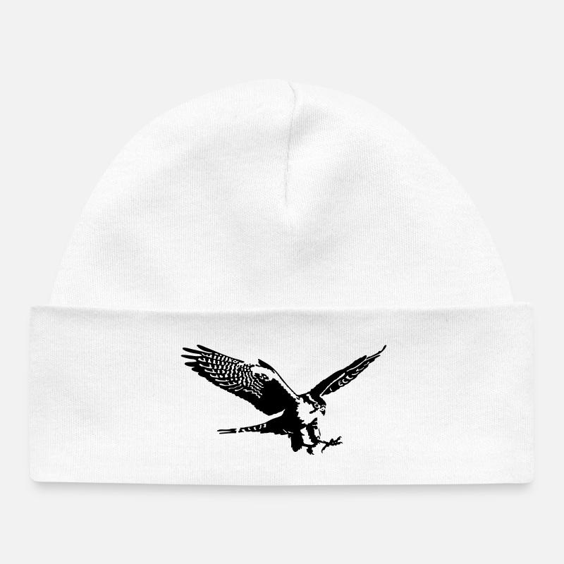 faucons - Bonnet bébé bio - blanc