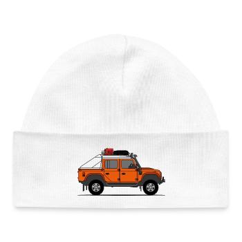 Defender Double Cab Offroad Orange - Baby Organic Beanie - white - Front