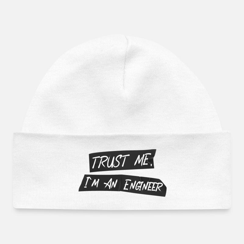 Ingénieur avec char - Bonnet bébé bio - blanc