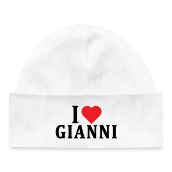 I love Gianni T-Shirt Geschenkidee - Baby Organic Mütze - Weiß - Vorne