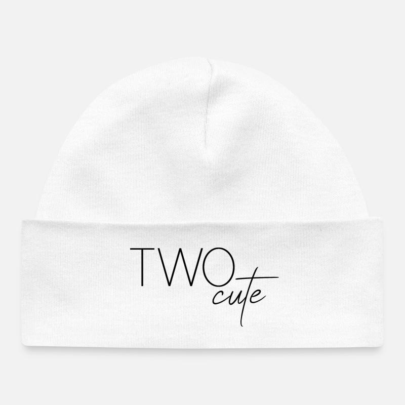 DEUX mignon (deuxième anniversaire) - Bonnet bébé bio - blanc