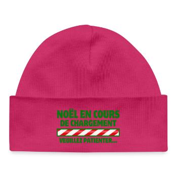 Noël, joyeux Noël, joyeuses fêtes - Bonnet bébé bio - blanc - Devant