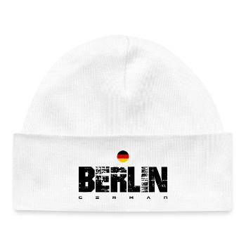 Minimalist German Roundel Crest - Baby Organic Beanie - white - Front
