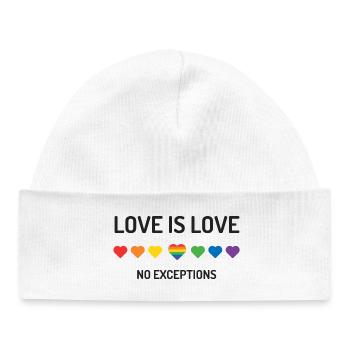 LGBT Pride Month - Love is love. No Exceptions. - Baby Organic Beanie - white - Front