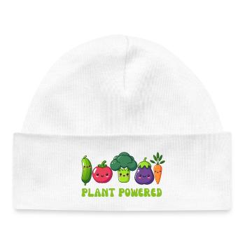 Végétarien, à base de plantes - Bonnet bébé bio - blanc - Devant