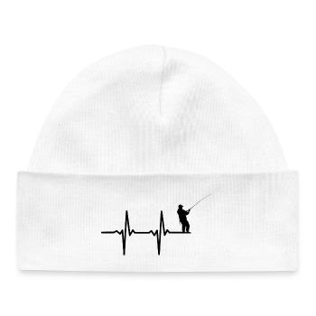 Fisherman Heartbeat Line - Baby Organic Beanie - white - Front