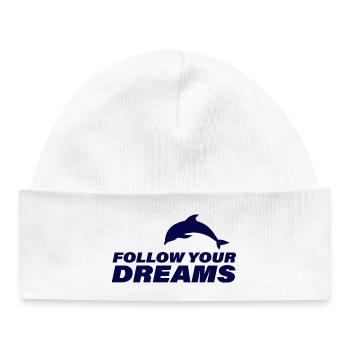 FOLLOW YOUR DREAMS - Baby Organic Mütze - Weiß - Vorne