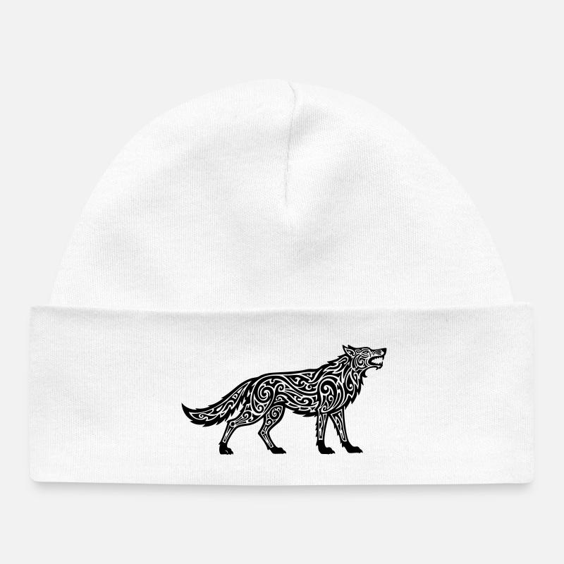 Loup du Caucase - Bonnet bébé bio - blanc