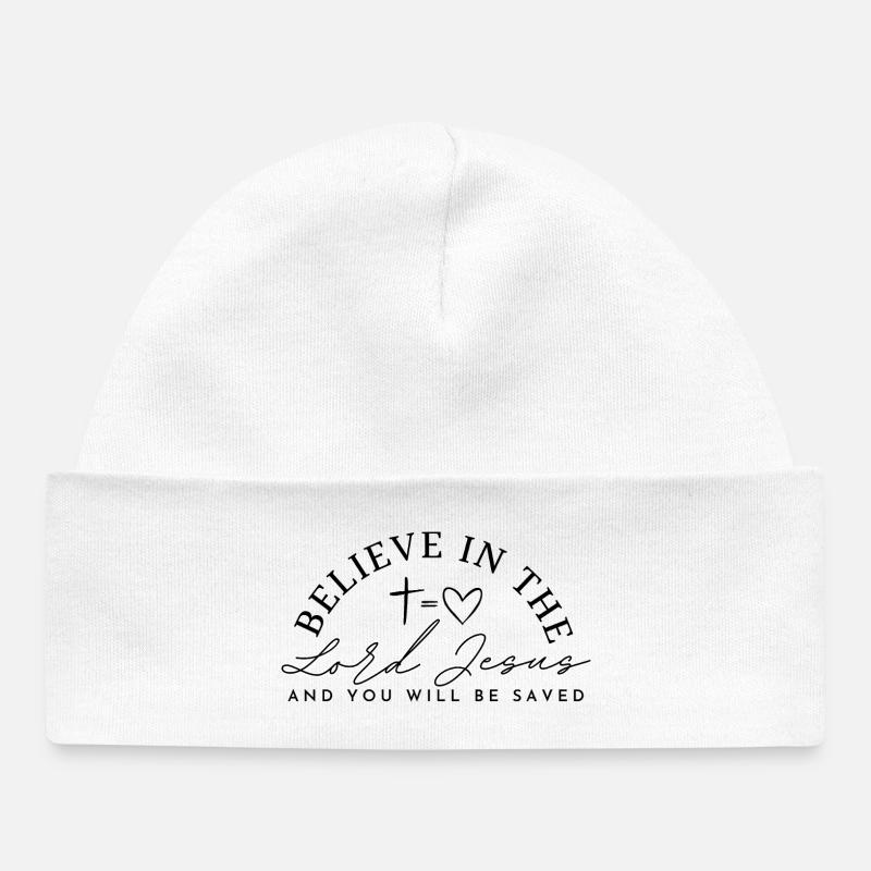 Croire en Jésus - Bonnet bébé bio - blanc
