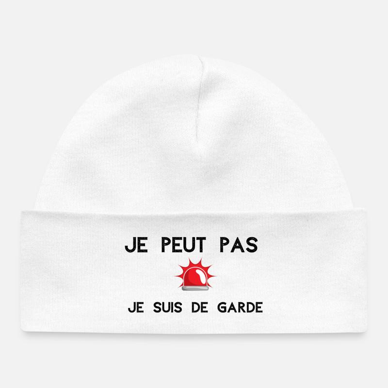 pompier - Bonnet bébé bio - blanc