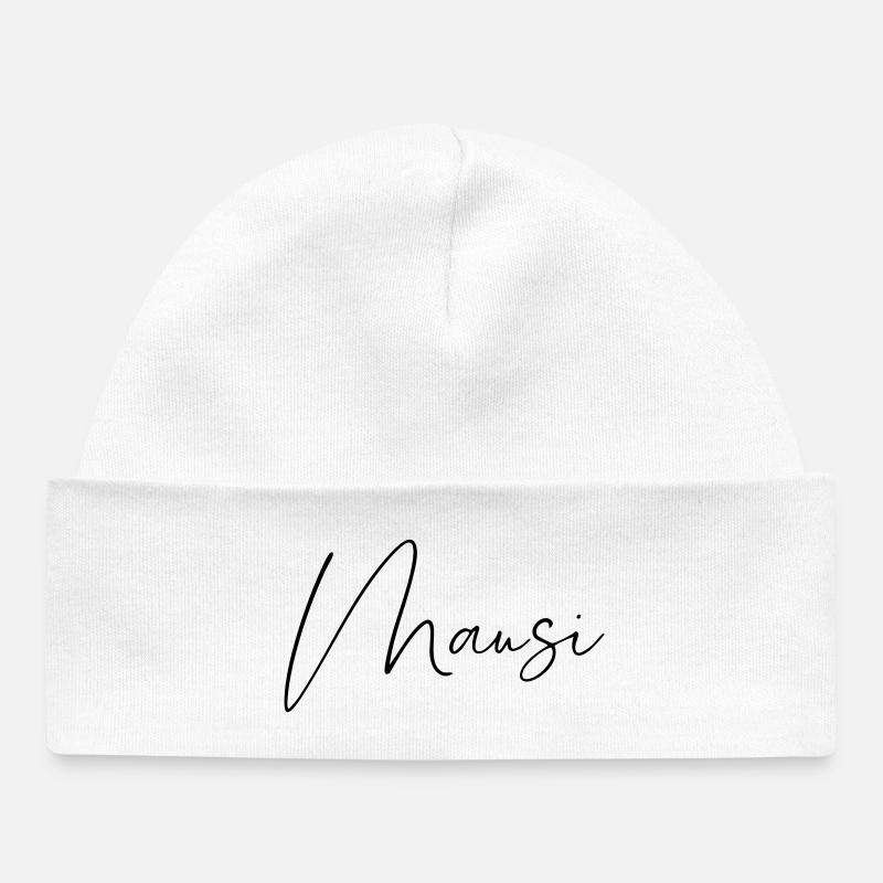 Mausi / Conception de l’écriture manuscrite - Bonnet bébé bio - blanc