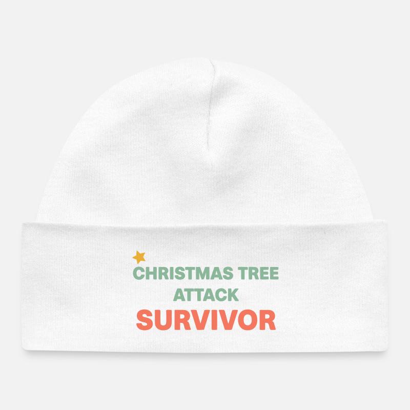 Survivor Weihnachtsbaum - Baby Organic Mütze - Weiß