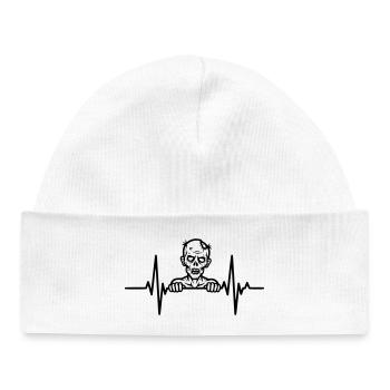 Zombie Heartbeat – Horror ECG - Baby Organic Beanie - white - Front