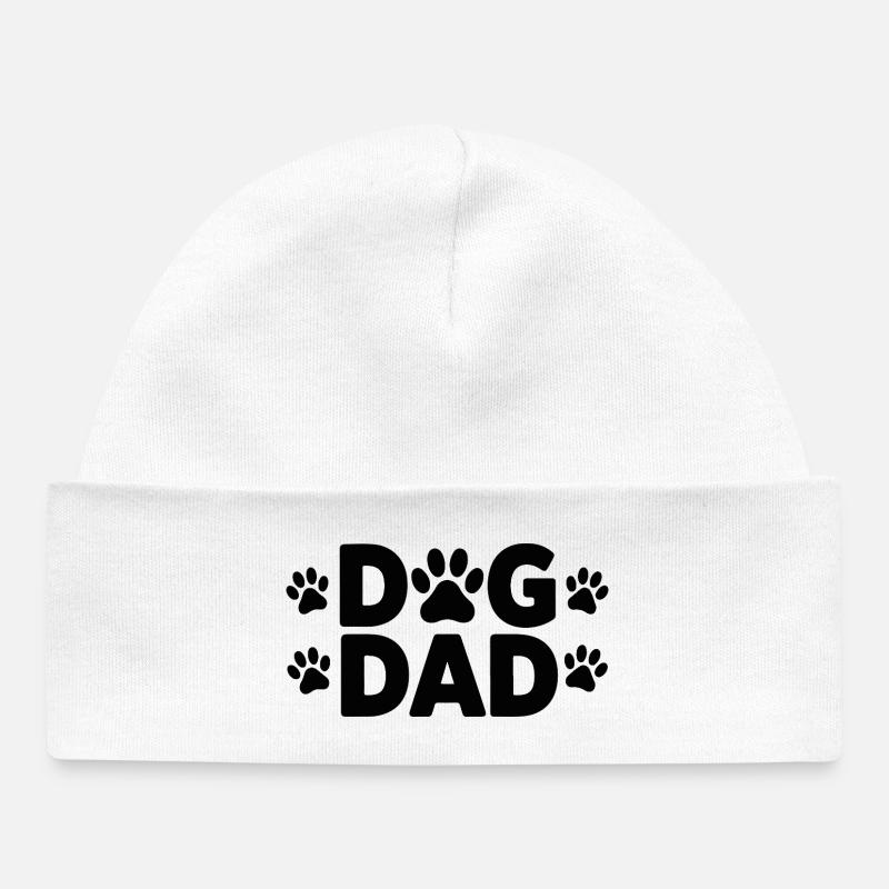 Dog Dad Print Grass - Bonnet bébé bio - blanc