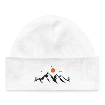 Montagnes - Bonnet bébé bio - blanc - Devant