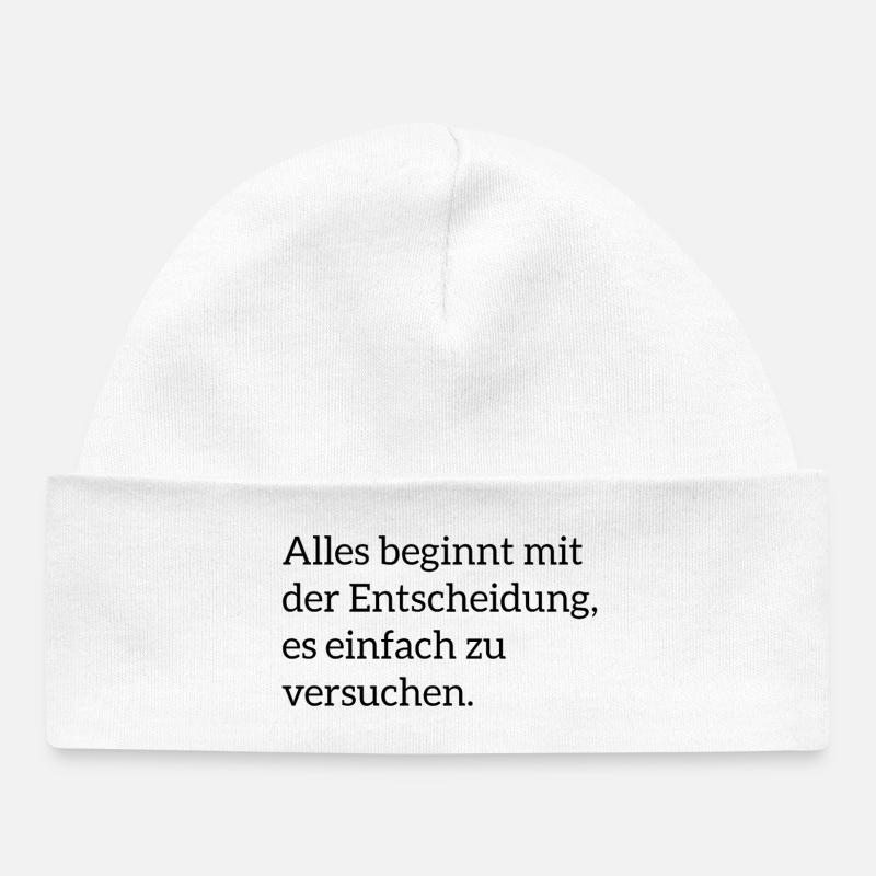 Dicton motivant - Bonnet bébé bio - blanc