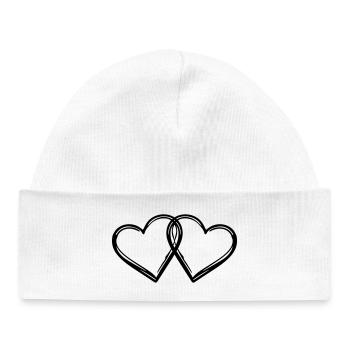 Mariage en couple Hearts - Bonnet bébé bio - blanc - Devant