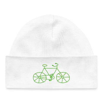 Fahrrad Skizze - Baby Organic Mütze - Weiß - Vorne