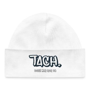 Tachycardie. Typographie Humour nord-allemand - Bonnet bébé bio - blanc - Devant