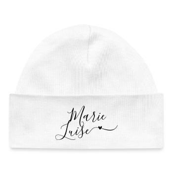 Marie-Luise Nom de famille Prénom Décoratif - Bonnet bébé bio - blanc - Devant