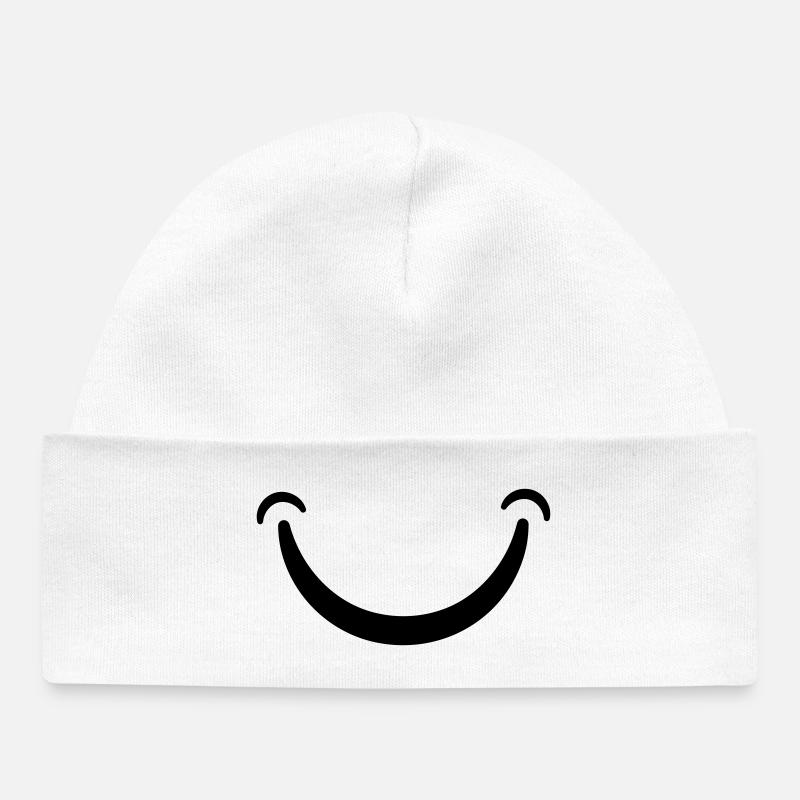 Sourire - Bonnet bébé bio - blanc