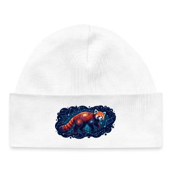 Cosmic Red Panda Constellation Constellation - Baby Organic Beanie - white - Front