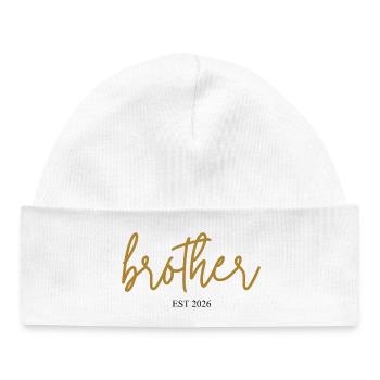 Brother Est 2026 - Baby Organic Beanie - white - Front