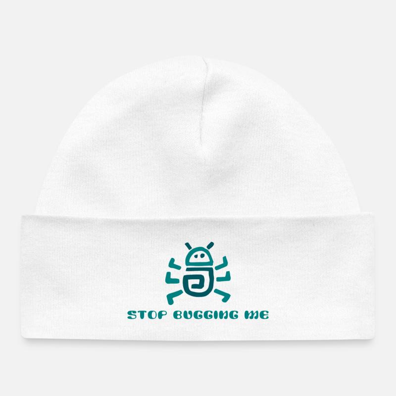 Arrête de m’embêter Cartoon - Bonnet bébé bio - blanc
