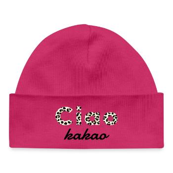 Ciao Cocoa Shirt – Drôle de Dicton avec Imprimé Lion - Bonnet bébé bio - blanc - Devant